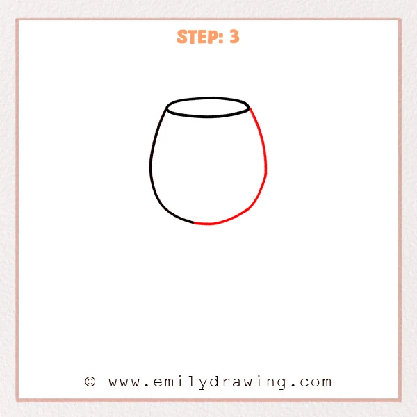 how to draw a wine glass - Step 3